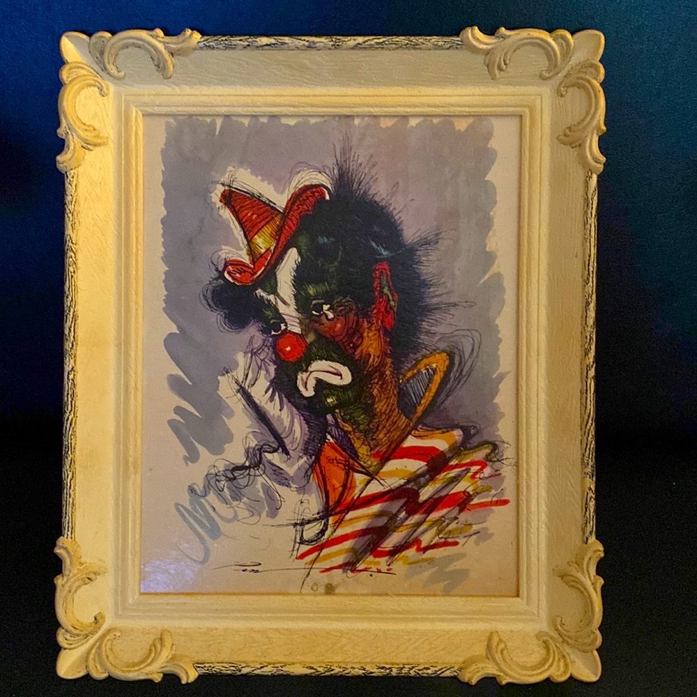 VINTAGE 1960s Clown Art